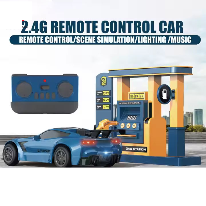 2.4GHz RC Electric Crazon Smoke Car With Petrol Station