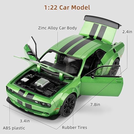 1:22 Diecast Demon Dodge Challenger SRT Model Car