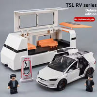 1:24 Diecast Tesla Model X With Trailer & Miniature