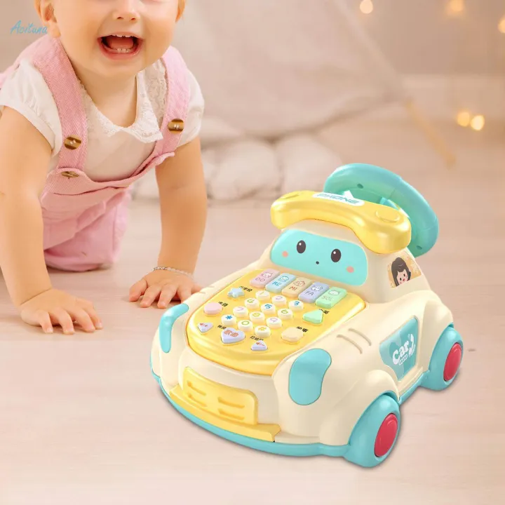 Multi-functional Kids Steering Musical Telephone Car