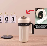 Thumbnail for 650ml Stainless Steel Temperature Display Coffee Cup - Black