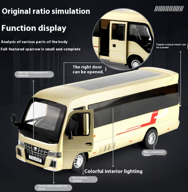 1:32 Diecast Toyota Coaster Bus Model