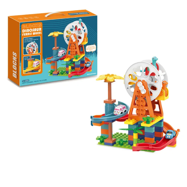 82Pcs DIY Manual Dinosaur Ferris Wheel Building Blocks