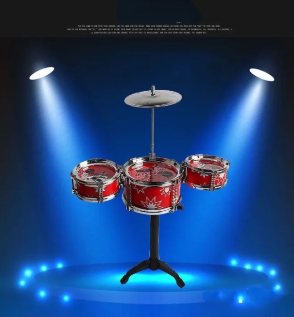 3Pcs Kids Mini Music Jazz Drums With Instrument