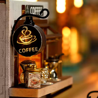 DIY Miniature Coffee Time Shop With LED Lights