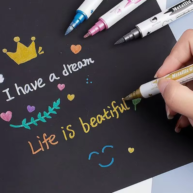 10Pcs Metallic Glitter Marker Pen