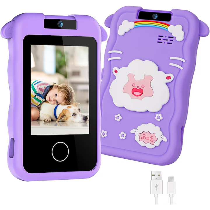 Kids Sheep Rotatable Lens Digital Touch Phone