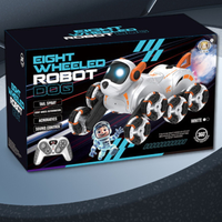 Remote & Watch Control Stunt Spray 8-Wheels Robot Dog