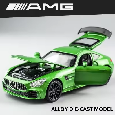 1:32 Diecast Mercedes AMG GT With Acrylic Display Box - Green