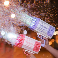 69 Holes Rechargeable Bazooka Colorful Bubble Gun