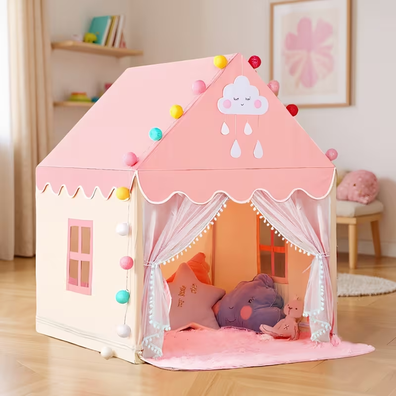 Kids Castle Play Tent House 125x98x130cm - Pink