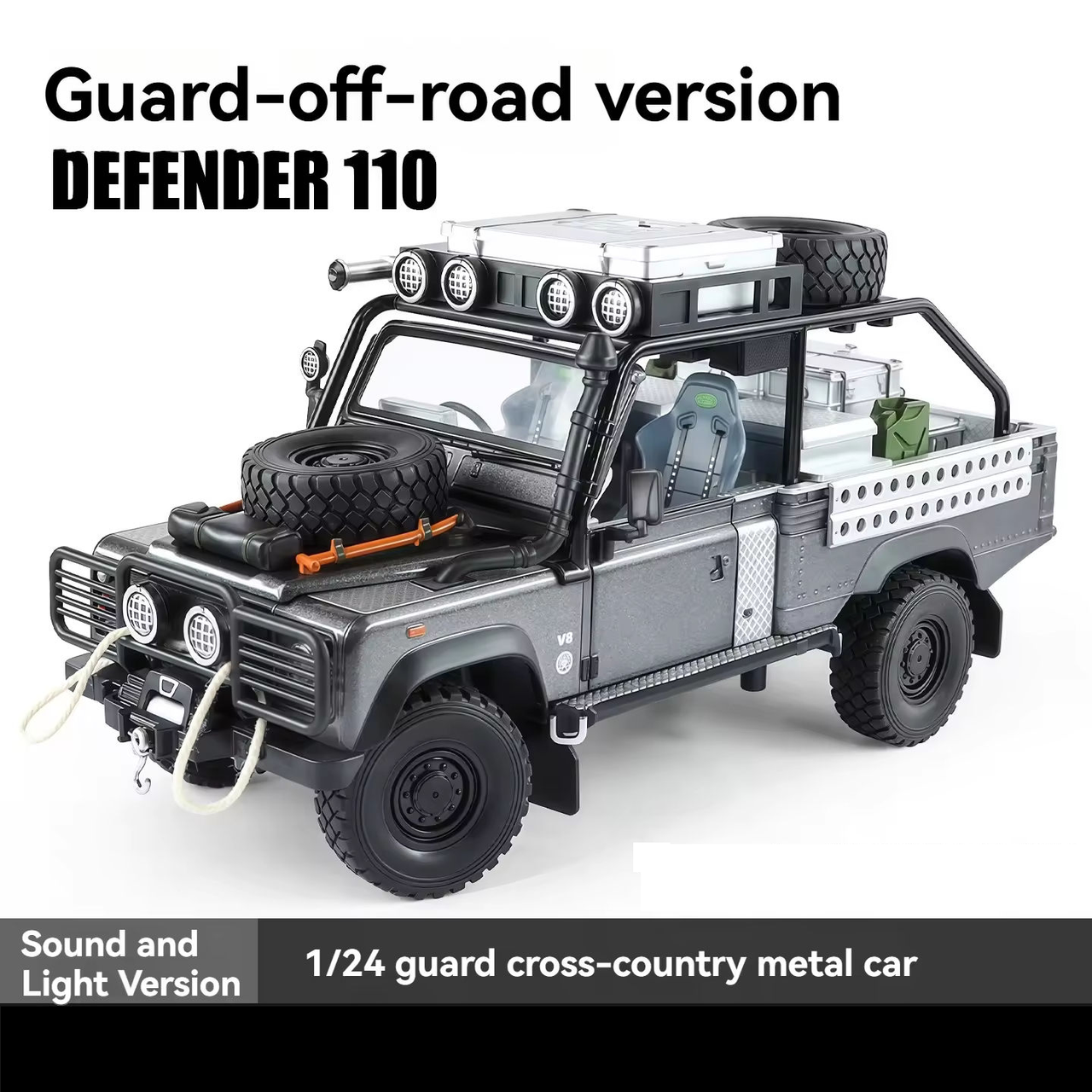 1:24 Diecast Land Rover Defender 110 Off-Road Model