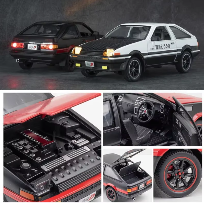 1:24 Diecast Toyota Trueno AE86 Initial D Model Car