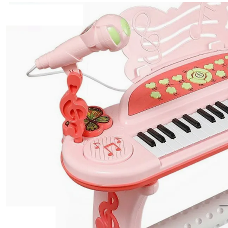 Multi-functional Electronic Musical Piano With Mic & Stool - Pink