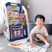 90cm Multi-functional Artistic Drawing Board With Book Shelf - Blue