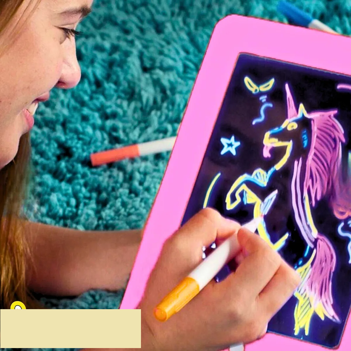 Premium Kids Neon Colors LCD Writing Tablet - Pink