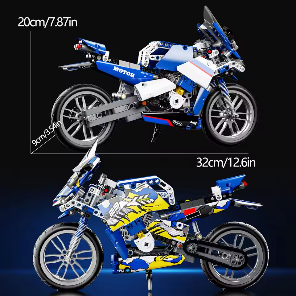 426Pcs DIY Tech Lego Bricks Racing Bike 