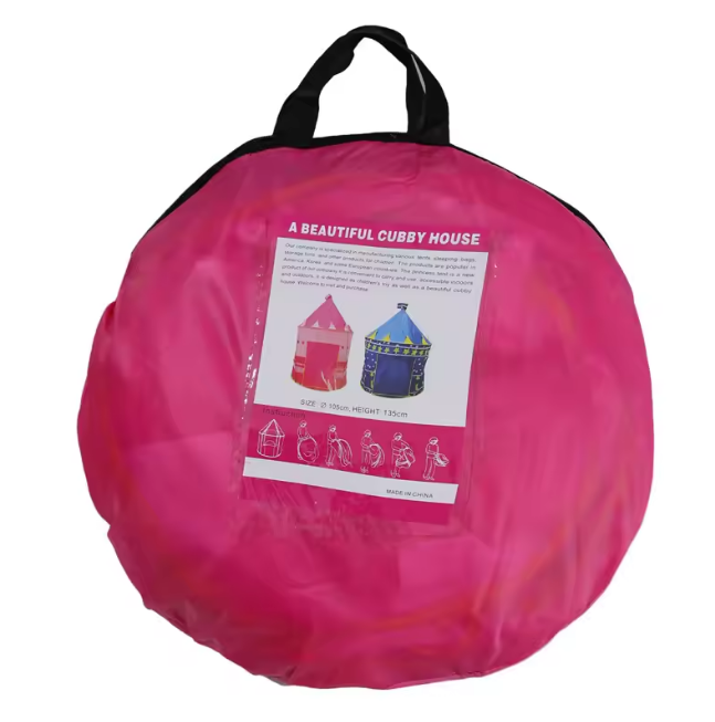 Portable Cubby Tent House For Kids - Pink