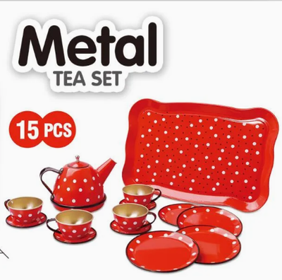 14Pcs Metal Tea Set For Kids