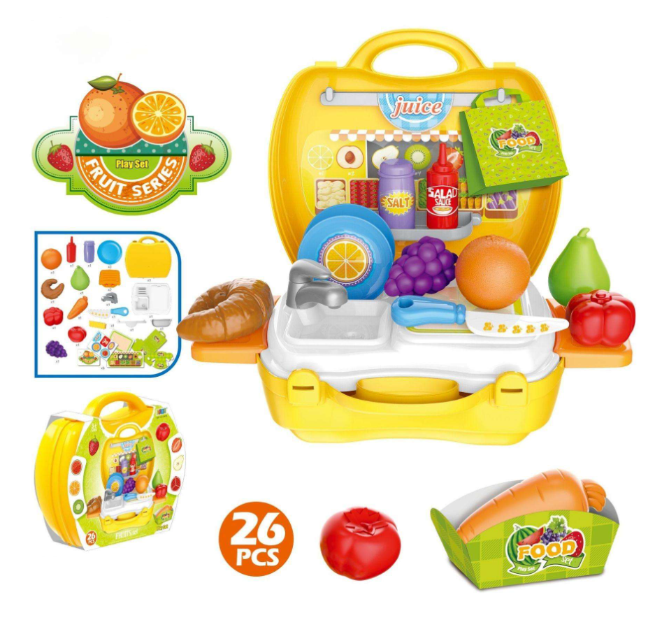 26Pcs Pretend Play Kids Fruit Suitacse
