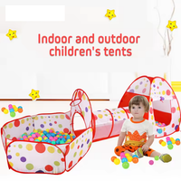 3in1 Foldable Tunnel Tent House - Red