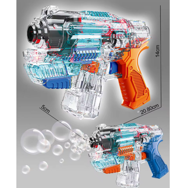 Electric Transparent Bubble Blowing Gun With Light & Sound