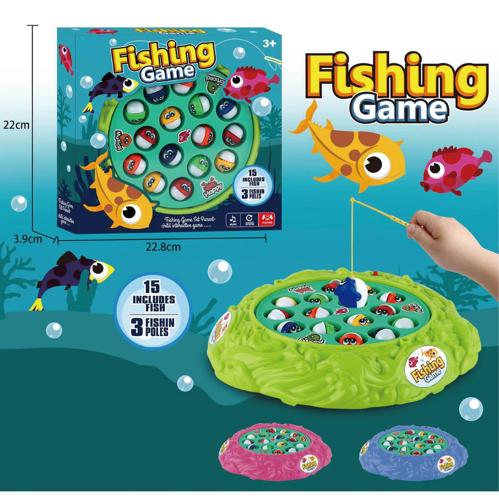 Electric Musical Fishing Game Set With 15 Fish