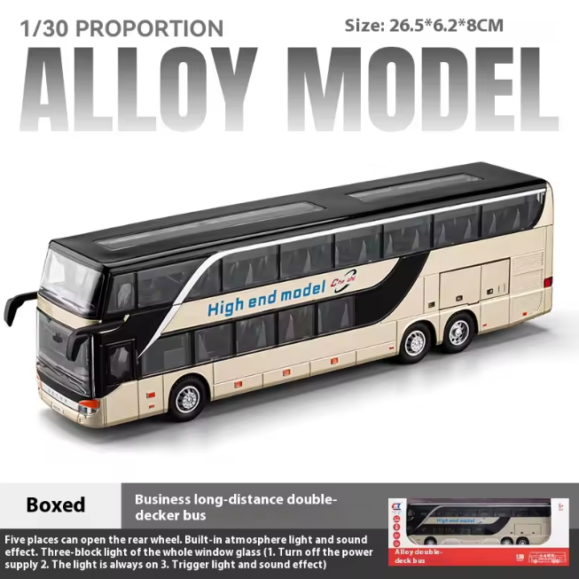 1:30 Diecast Double Decker Bus Model