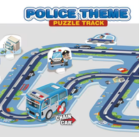 Thumbnail for 47Pcs DIY Police Themed Puzzle Car Track Set