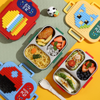 Stainless Steel Kids Lunch Box With Building Blocks