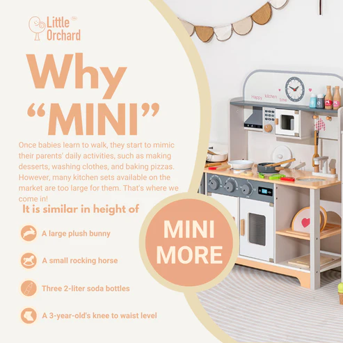 Mini Wooden European Pretend Play Kids Kitchen Set