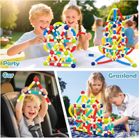 28Pcs Kids Flexible Tube Magnetic Block Building Set