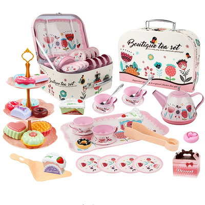 40Pcs Premium Dessert & Metal Tea Set With Briefcase