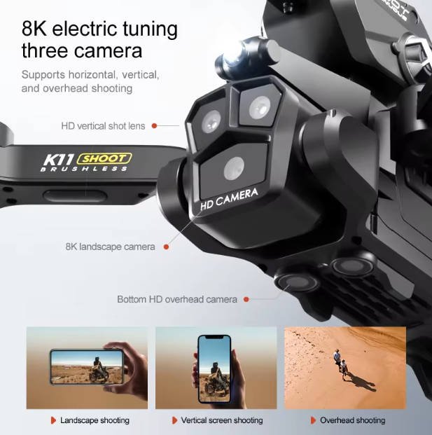 K11 Three HD Cameras Water Bombs Shoot Drone