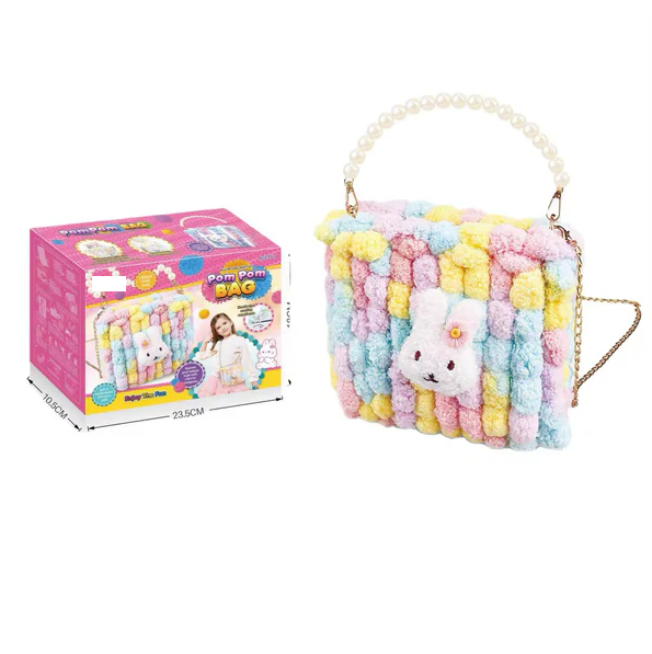 DIY Crafting Hand-Woven Pom Pom Bag