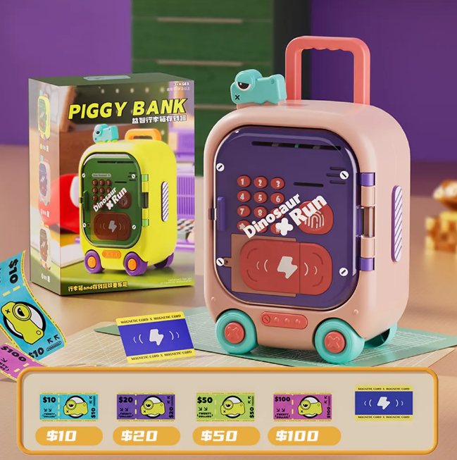Dinosaur Suitcase ATM Machine - Pink