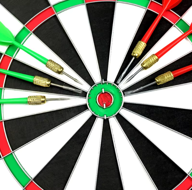 15" Professional & Leisure Double-Sided Dart Board - 6 Steel Tip Darts
