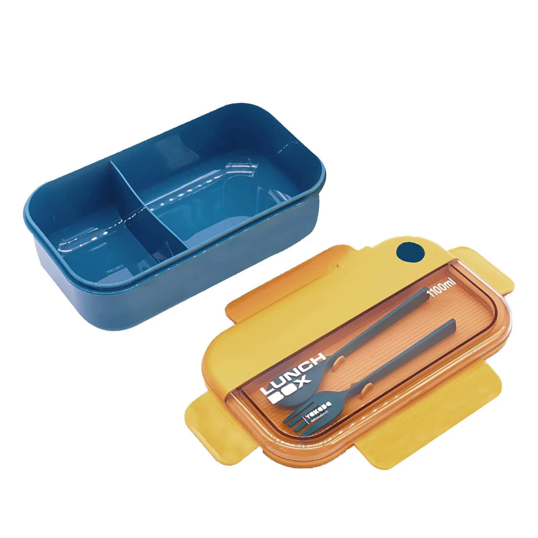 1100ml Premium Plastic Lunch Box With Spoon & Fork