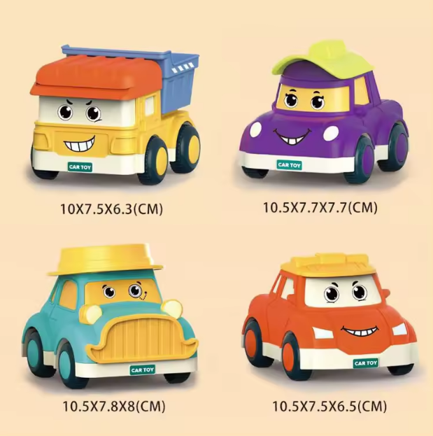 4Pcs Inertial Mini Cartoon Racing Cars
