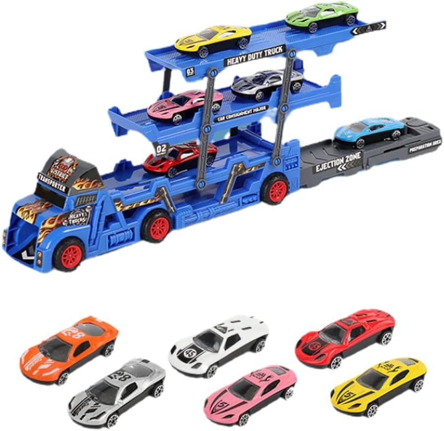 ABS Mini Car Launcher Truck With 8Pcs Alloy Cars