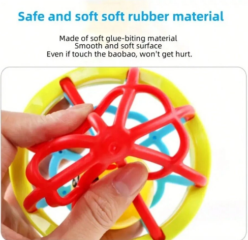1Pc Baby Soft Teether & Rattle Ball