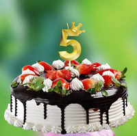 Number 5 Crown Designed Birthday Candle