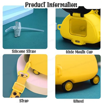 550ml Ladybug Sipper Water Bottle With Moving Wheels