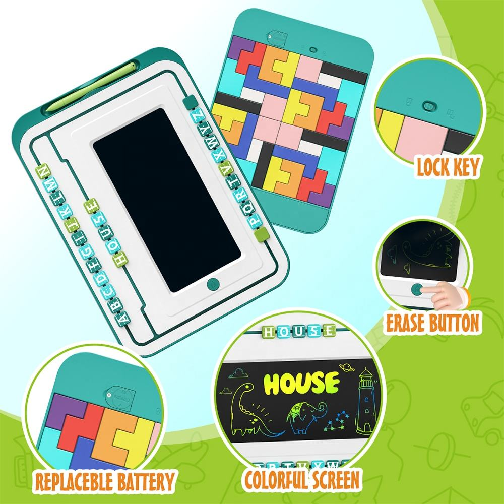 3in1 Kids LCD Writing Tablet & Puzzle Game