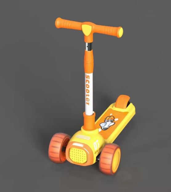 3 Wheels Adjustable Height Kids Scooter - Yellow