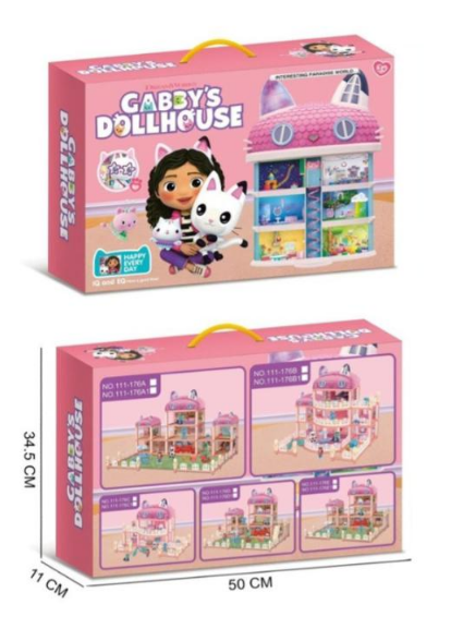 112Pcs DIY Gabby's Paradise World Dollhouse