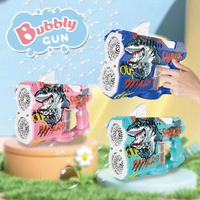 Electric Dual-Holes Shark Themed Colorful Bubble Gun