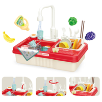 23Pcs Electric Pretend Play Pumping Water Kitchen Sink