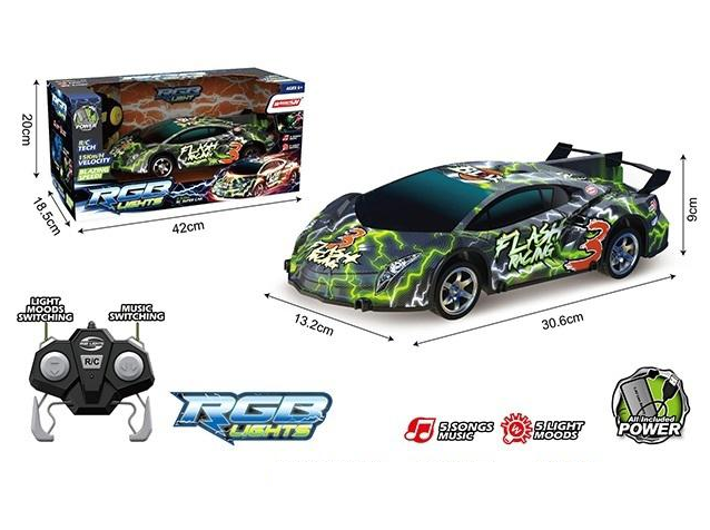 Remote Control Power Racing Car With RGB Lights & Sound