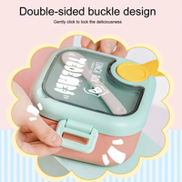 750ml Plastic Lunch Box With Food Scissor & Spoon - Pink